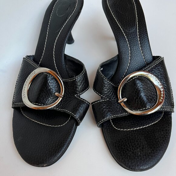 Dr Scholl's Black New Buckle Leather Sandals - never been worn! 9.5 M - Picture 2 of 9